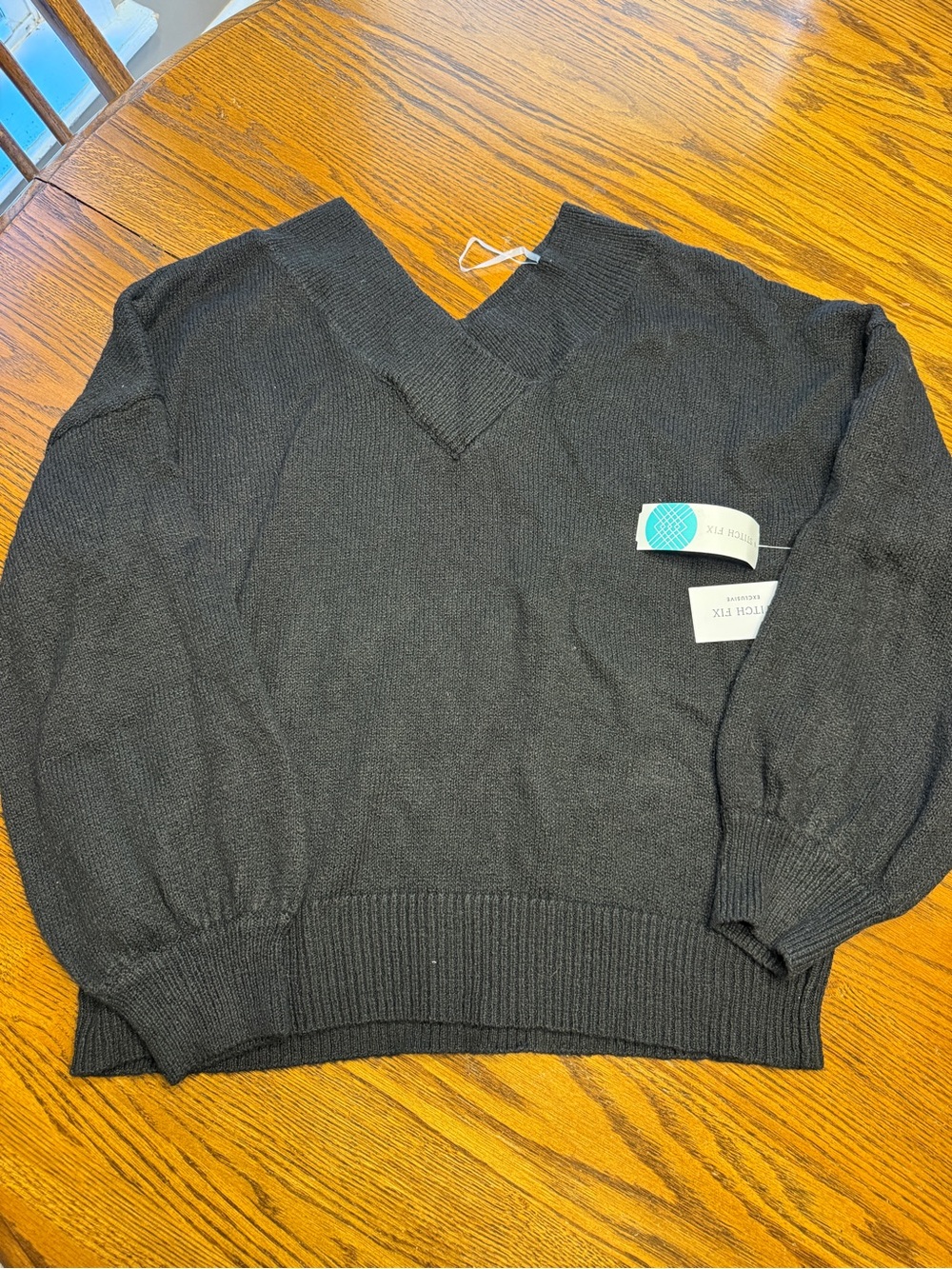 Pink Clover Black V-Neck Women’s Sweater